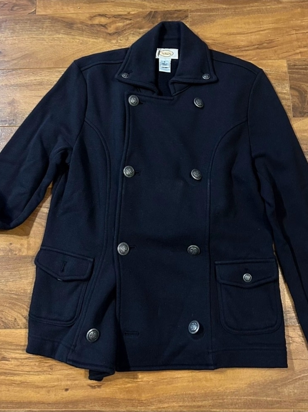 Talbots Women's Black Double-Breasted Peacoat